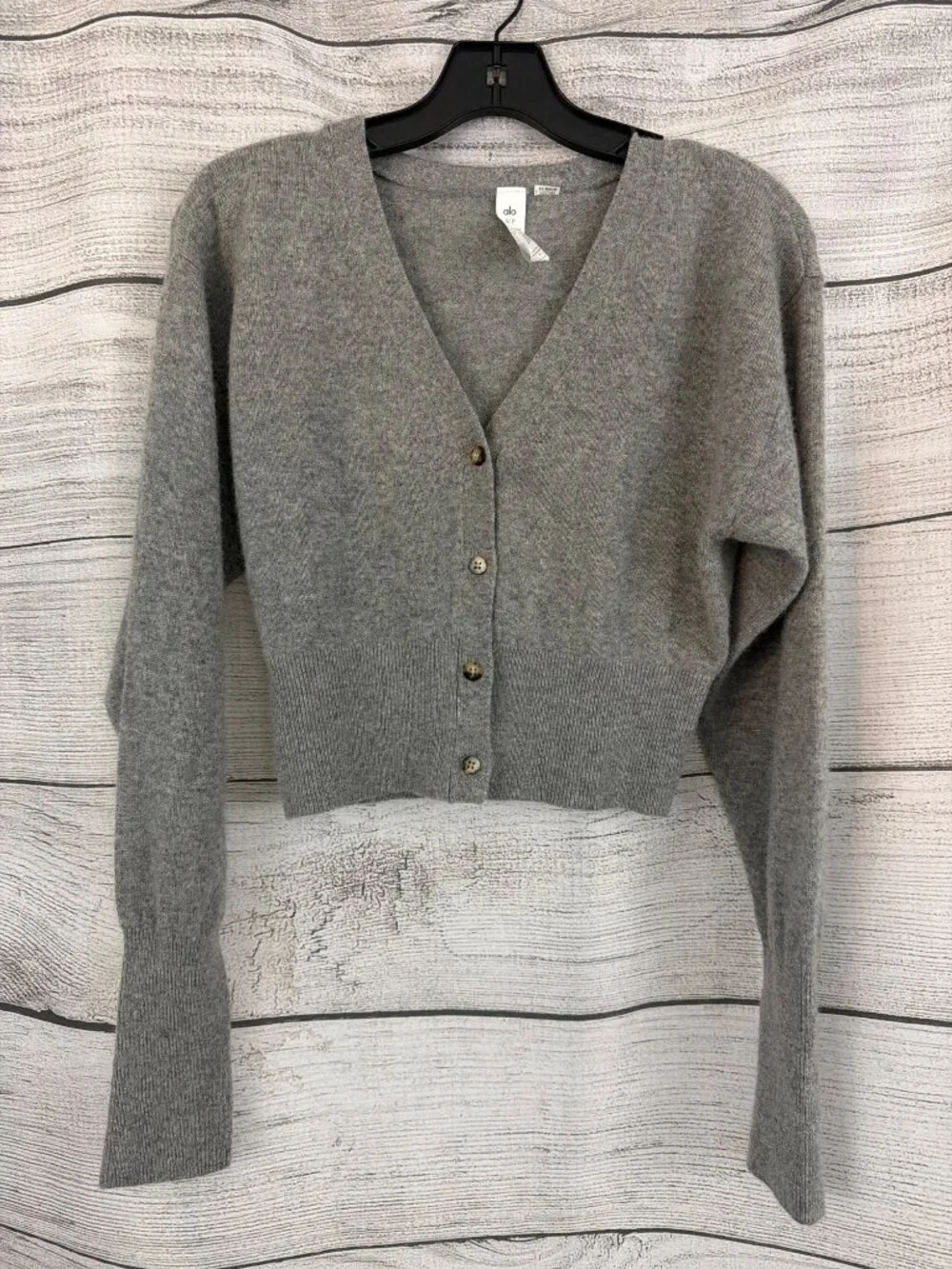 Alo Sheer Cashmere Cropped Cardigan Size S